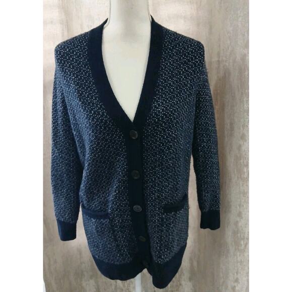 Madewell Women's Bird's Eye Maysfield OVERSIZED Cardigan Sweater Size XS - Picture 4 of 9